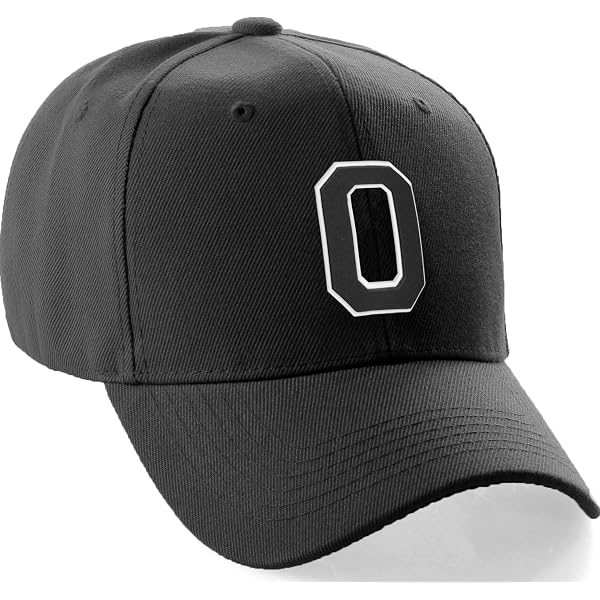 Custom Hat A to Z Initial Letters Classic Baseball Cap, Black Hat